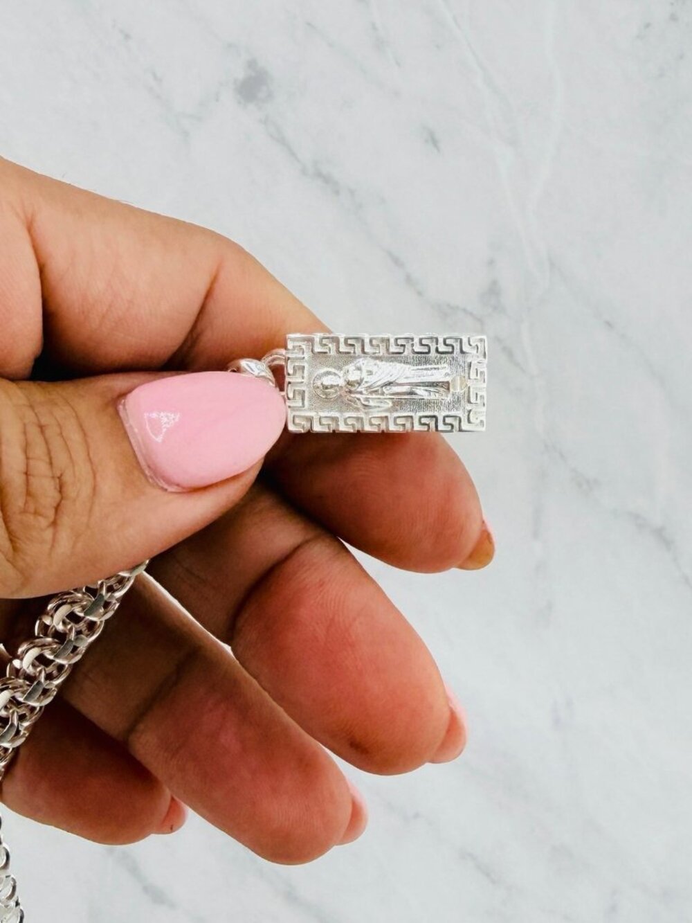 925 Sterling Silver Bracelet Saint Jude Chino link - Pulsera de plata San Judas